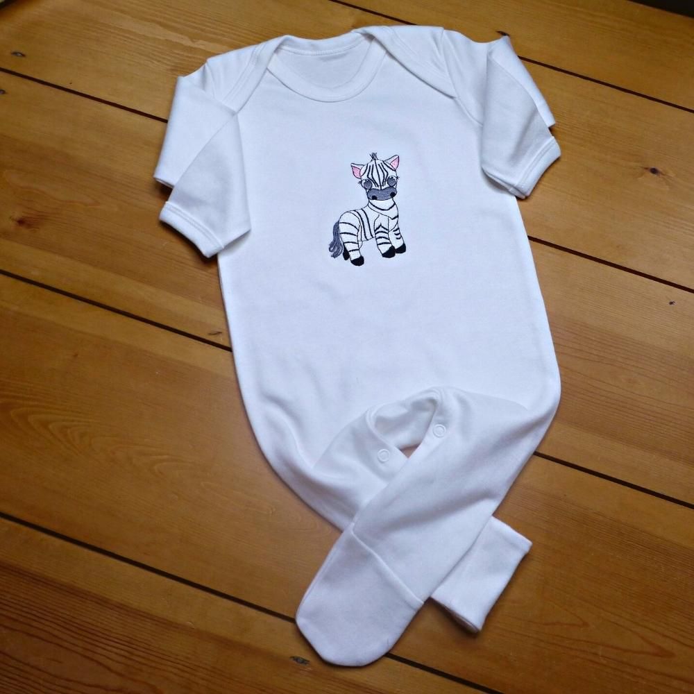 Zebra sleepsuit clearance