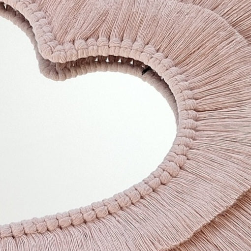 heart shaped macrame mirrors