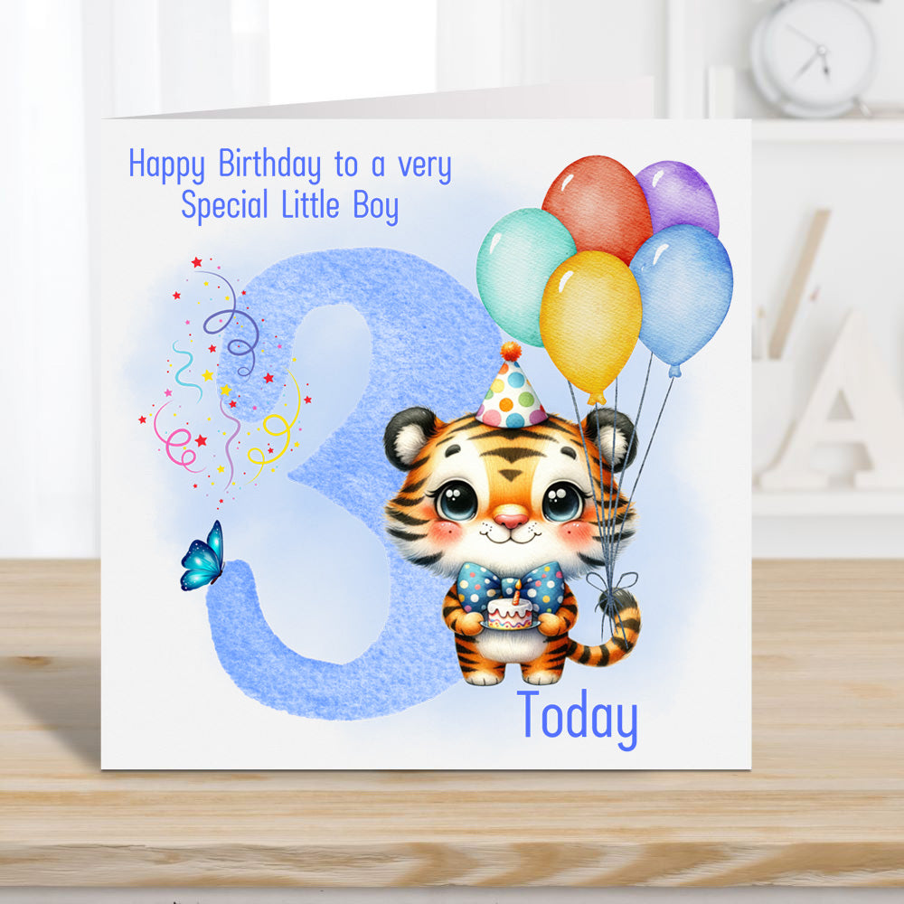 Boy Birthday card 3 years Personalised |  Birthday Card for a Boy