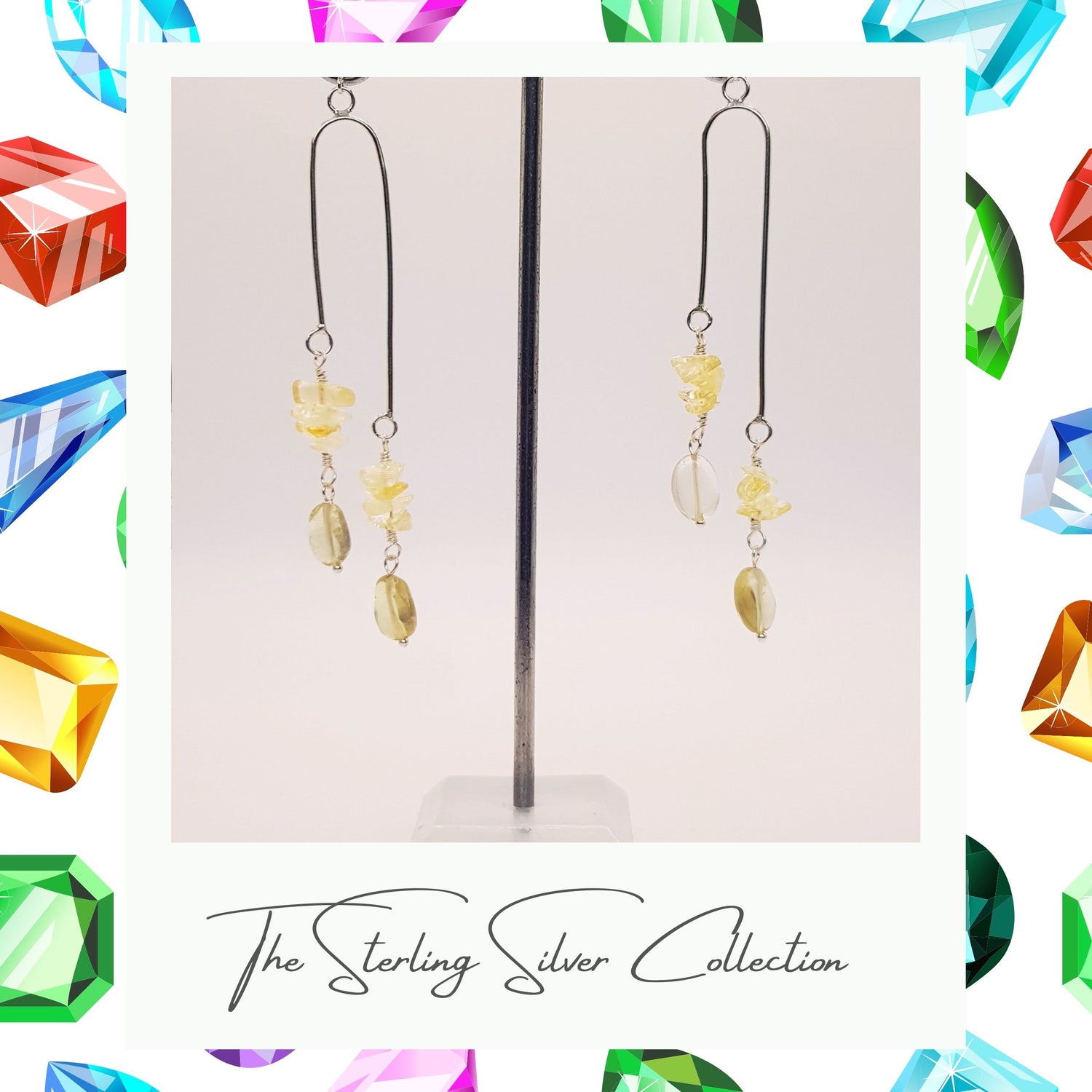 gemstone drop earrings