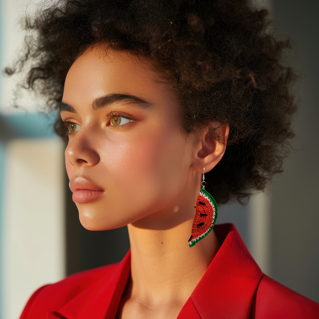 Crochet Fruit Slice Earrings | Fruit Earrings