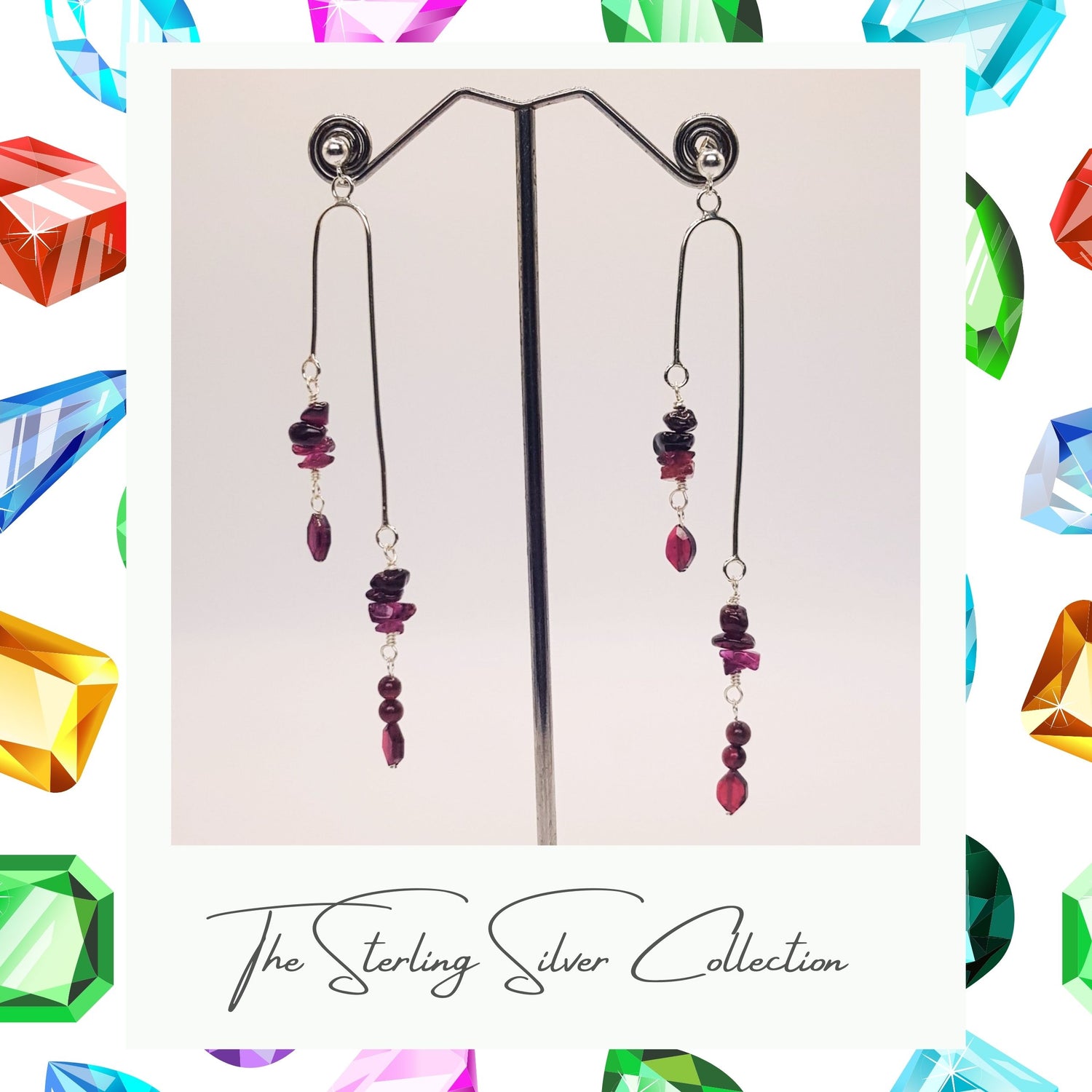 gemstone drop earrings