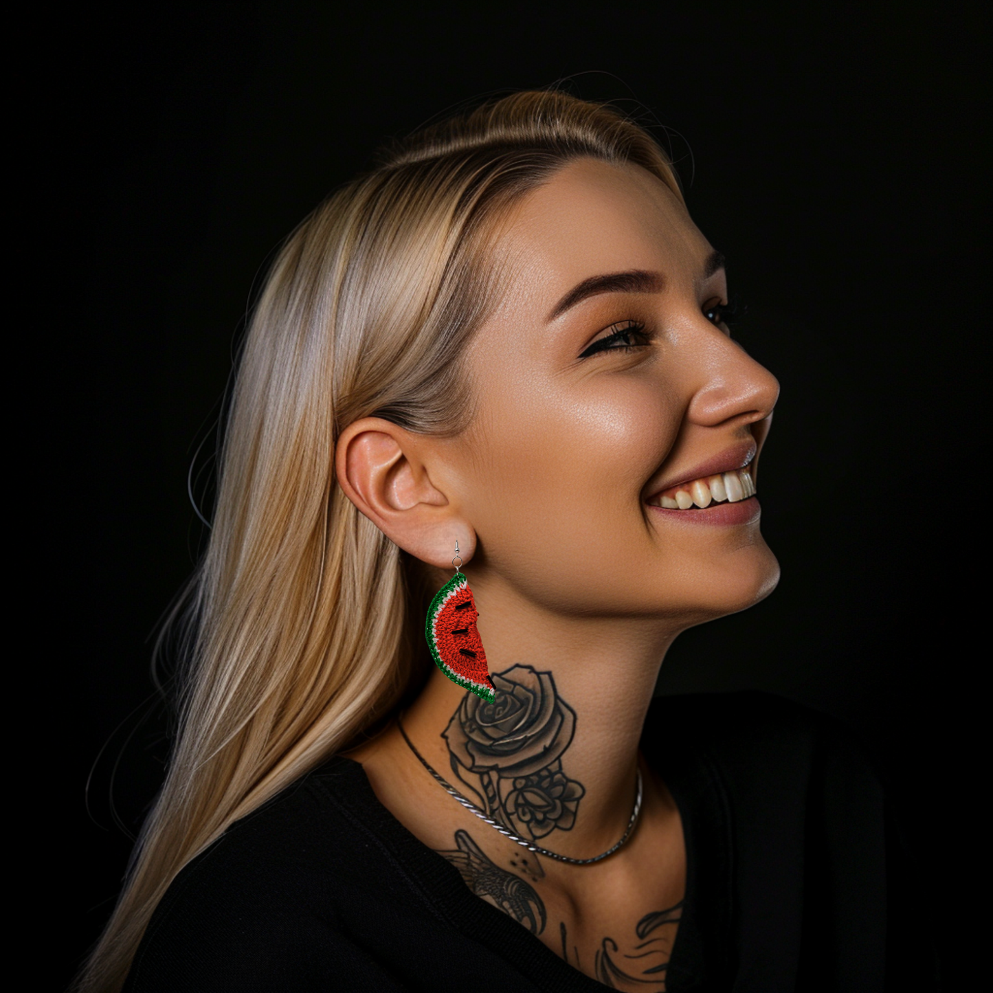 watermelon slice earrings