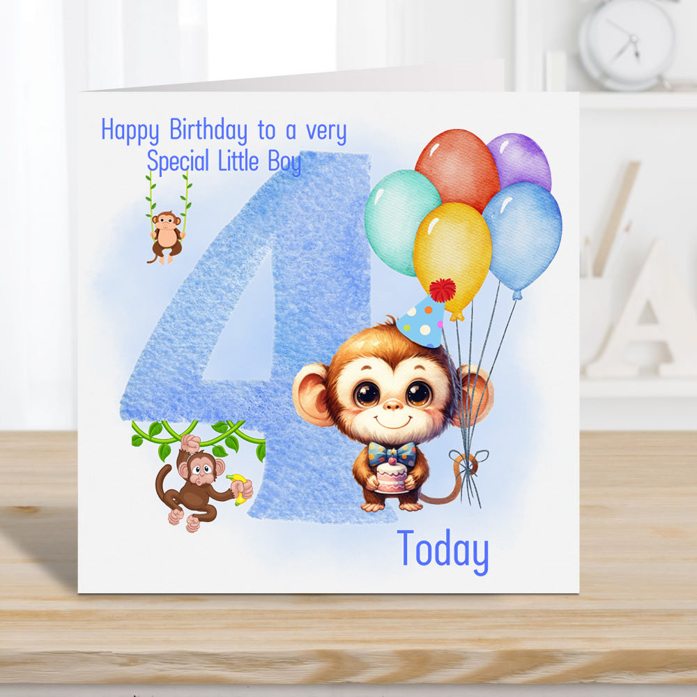 Boy Birthday card 4 years Personalised |  Birthday Card for a Boy