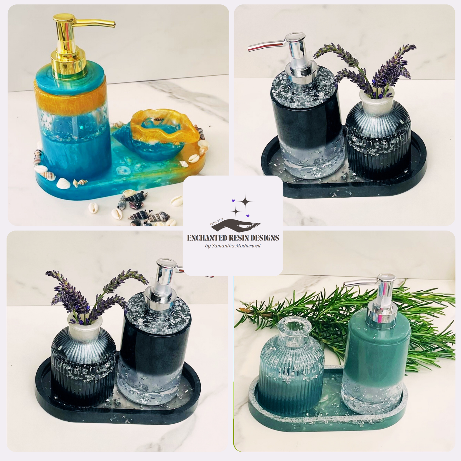 resin soap dispenser sets