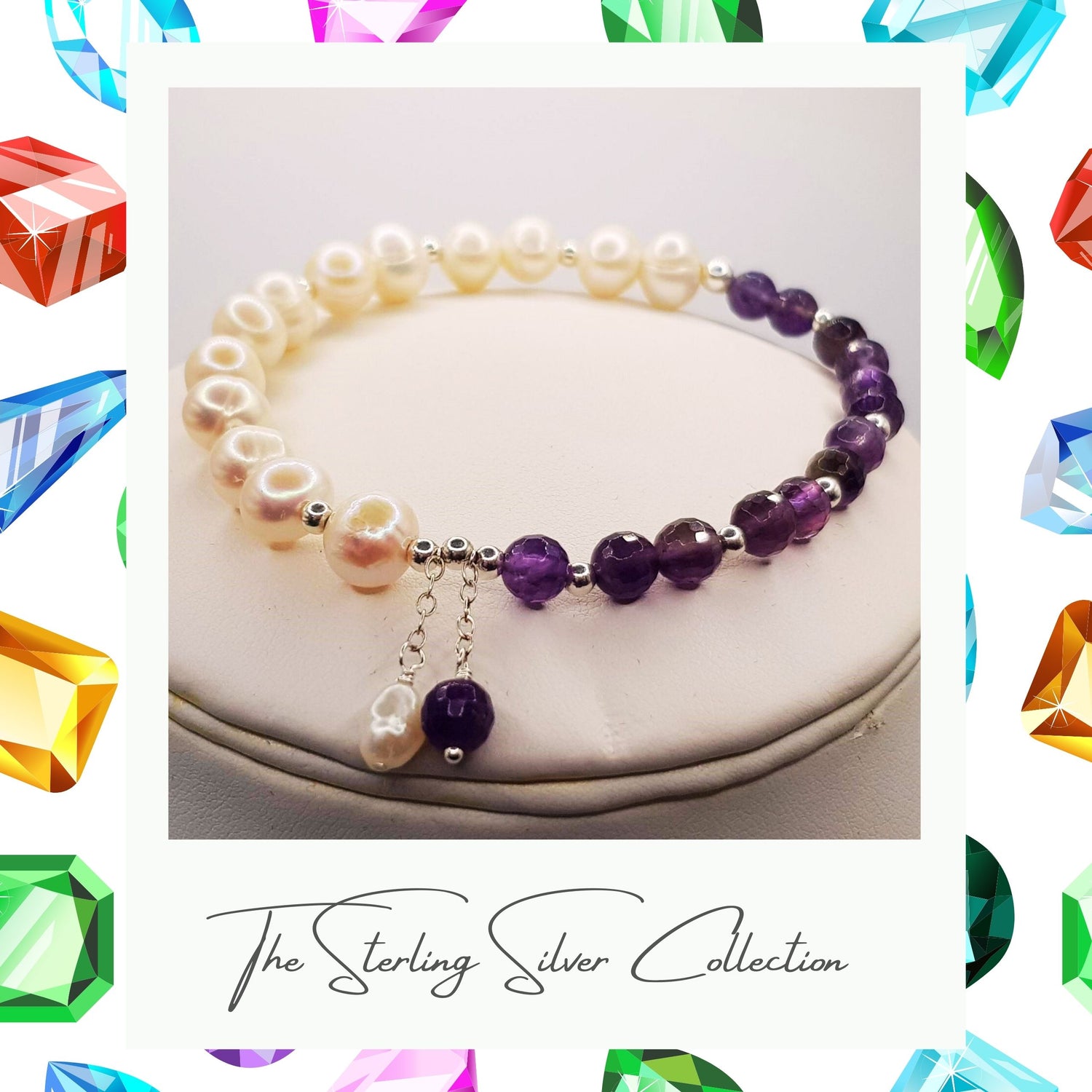 gemstone pearl bracelet