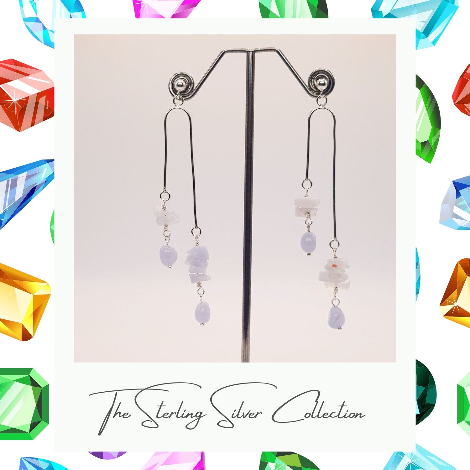 gemstone drop earrings