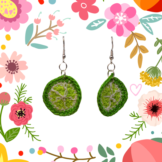 lime fruit earrings