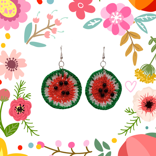 watermelon slice earrings 
