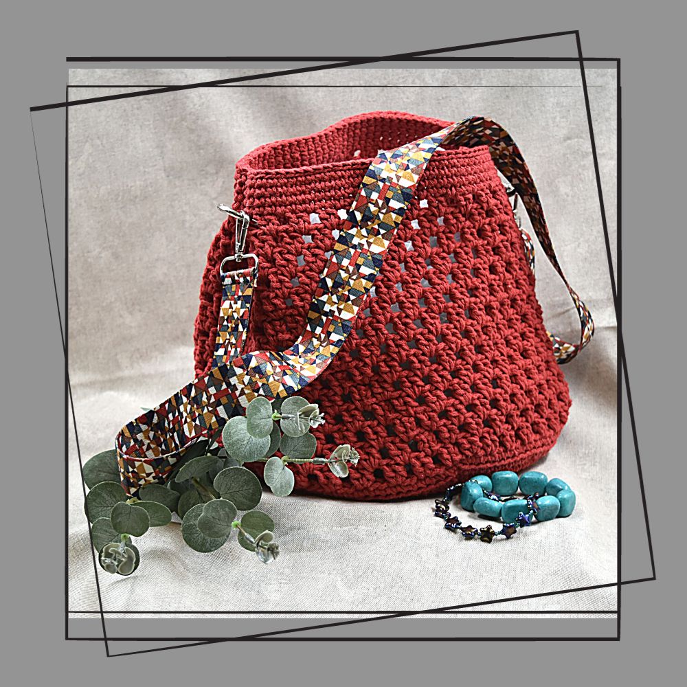 Crossbody Bag Medium Size Crochet Sling Bag Beautifully Handmade UK