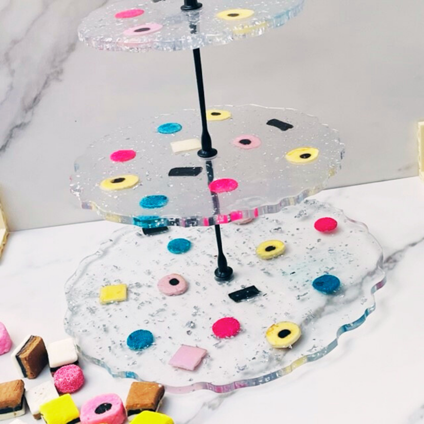 unique resin cake stands