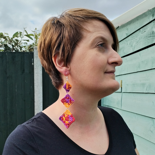 granny square earrings