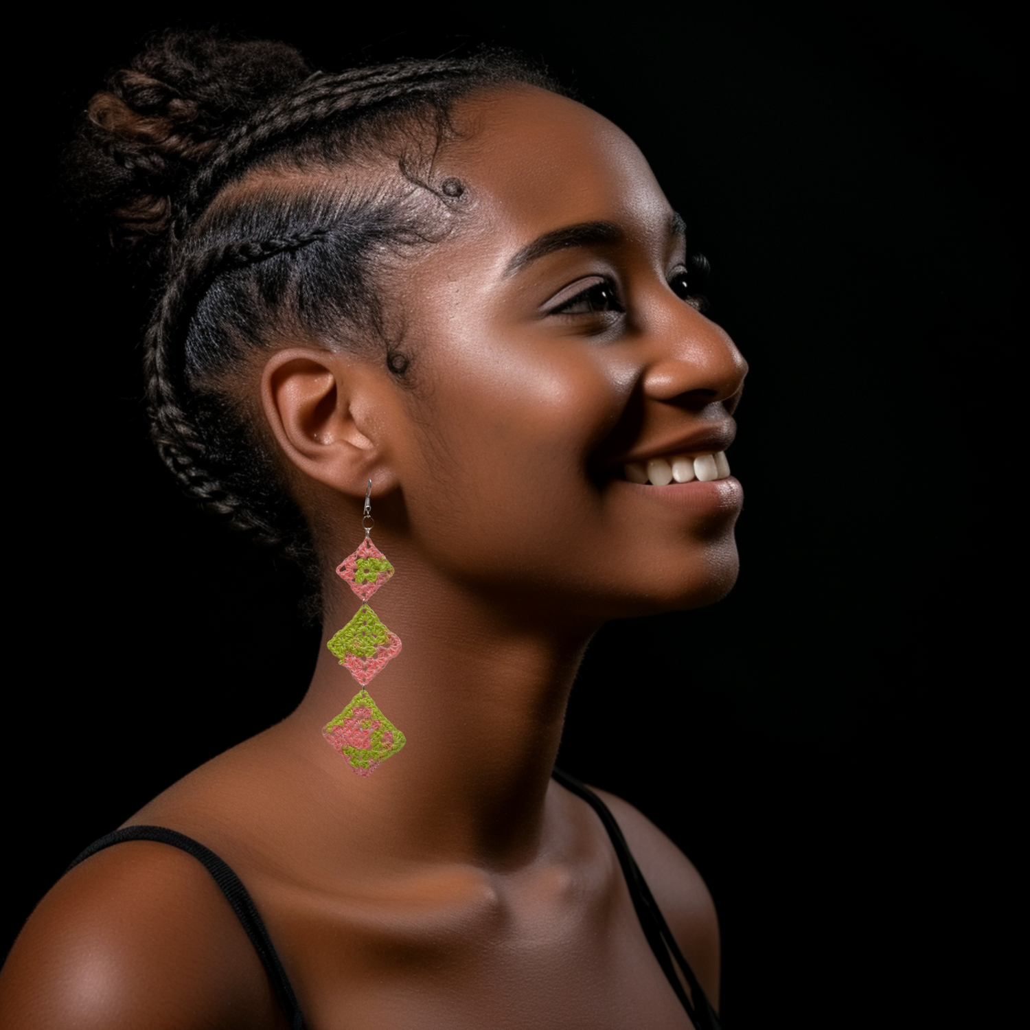 pastel granny square earrings