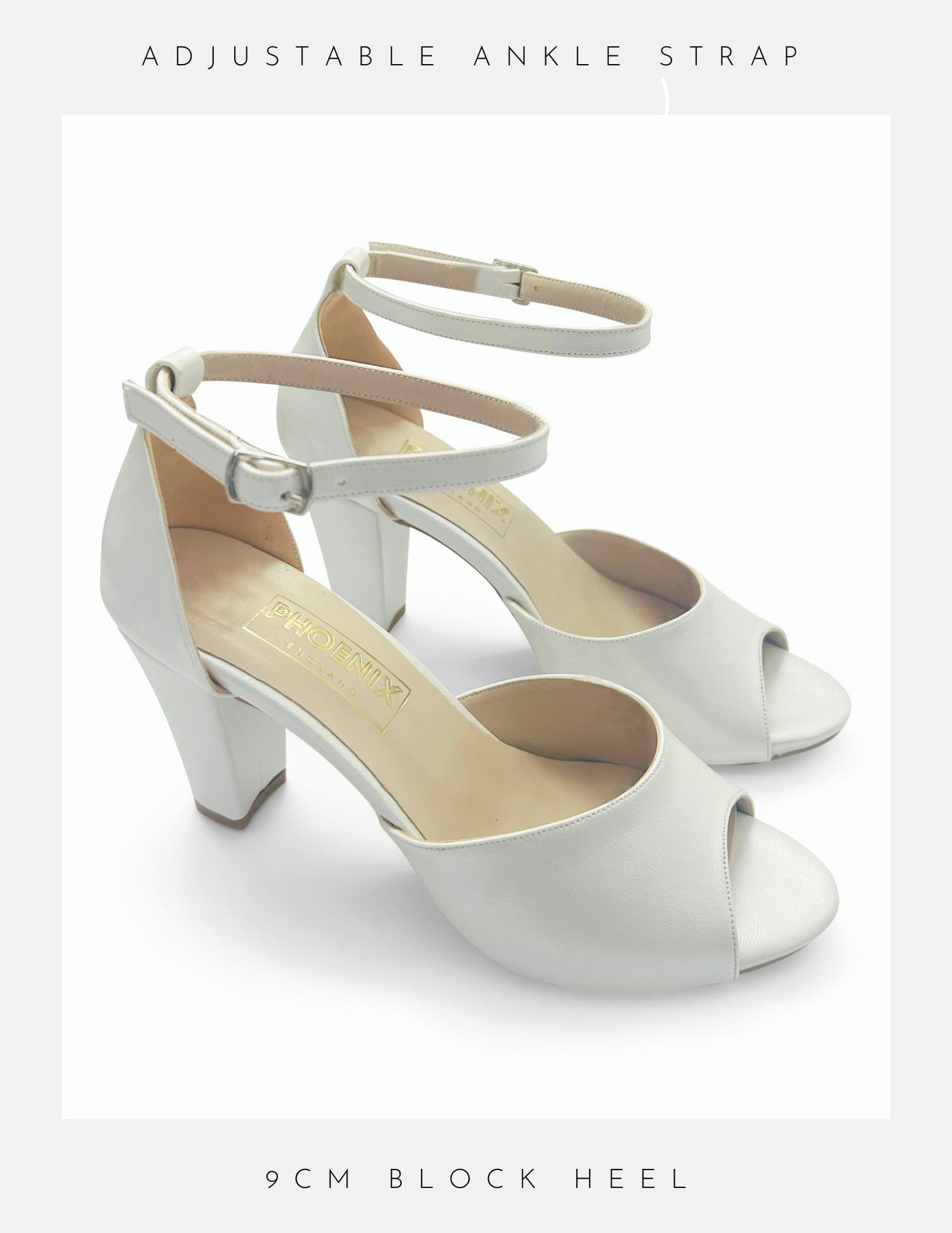 Adore Block Heel Peep Toe Bridal Shoes 2