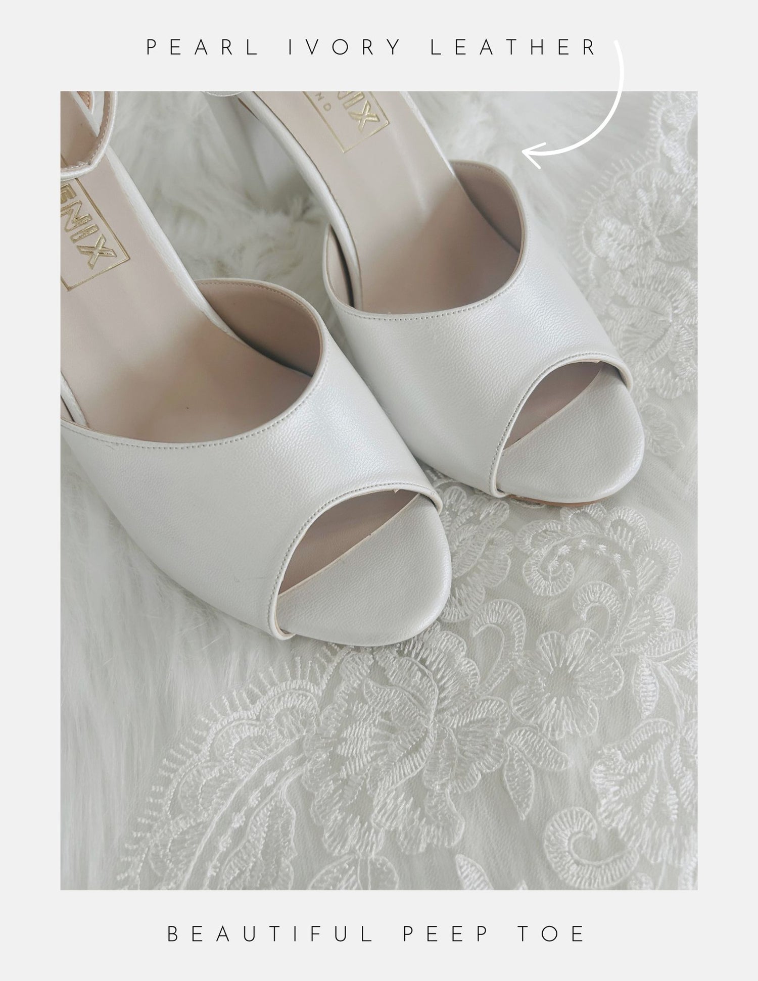 Adore Block Heel Peep Toe Bridal Shoes 3