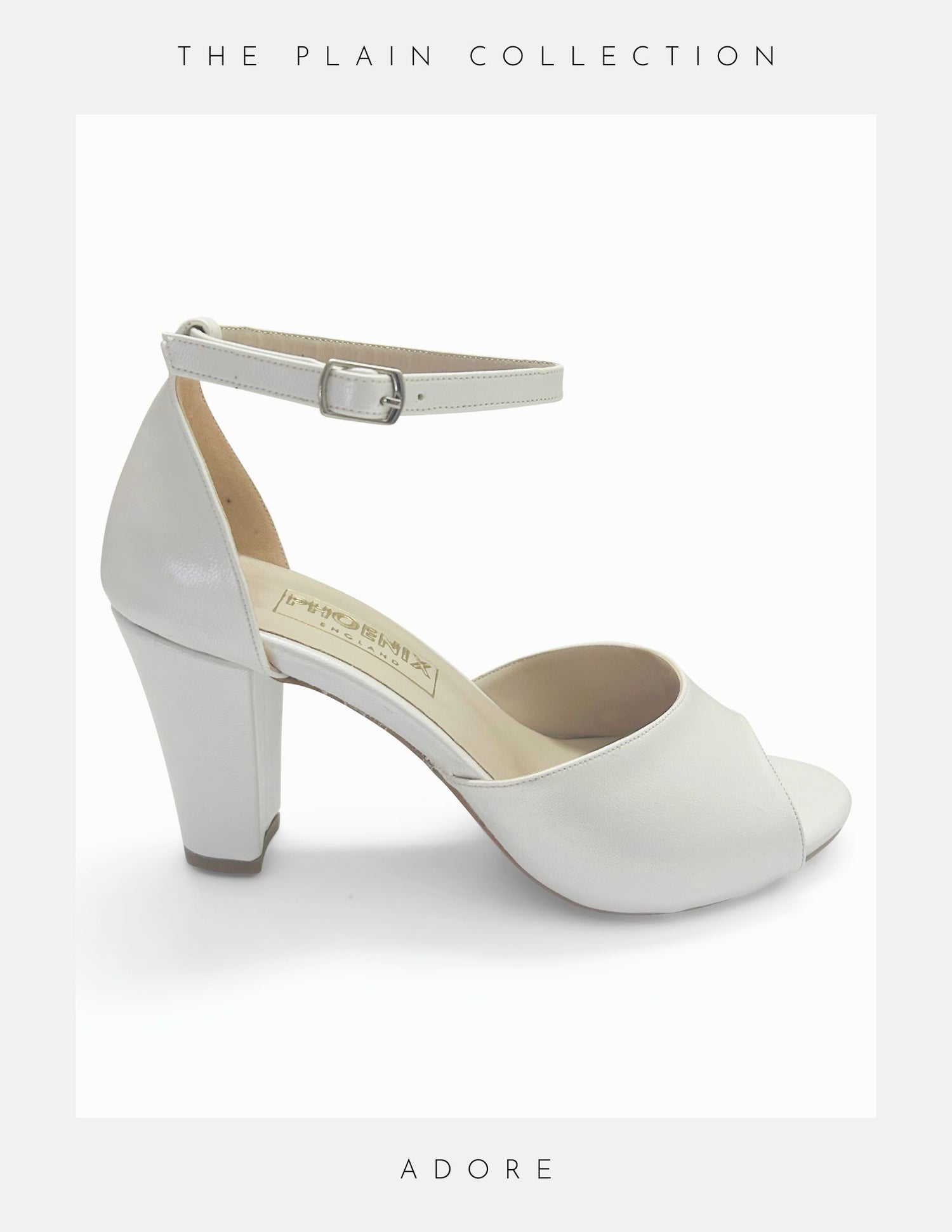 Adore Block Heel Peep Toe Bridal Shoes