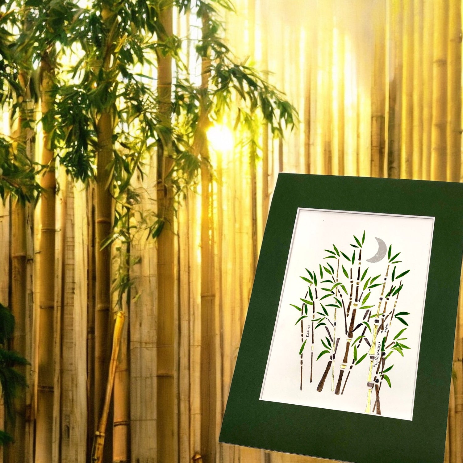 gold leaf bamboo art