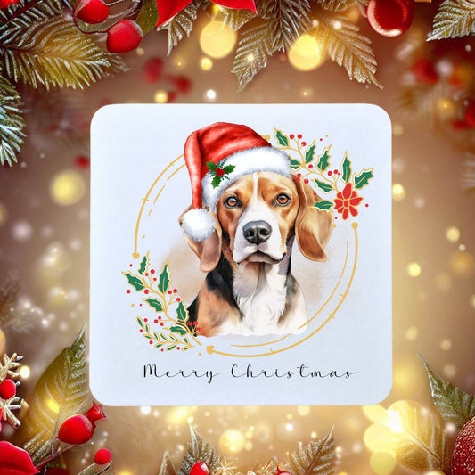 Beagle Christmas Coasters | Beagle Coaster Gifts