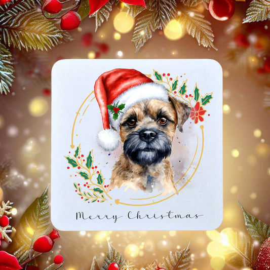 border-terrier-christmas-coaster