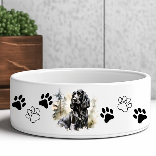 black-cocker-spaniel-food-bowl