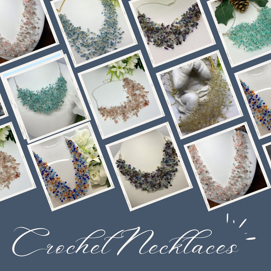 crochet stone jewellery