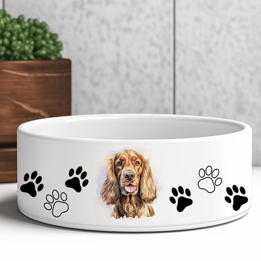 golden-cocker-spaniel-dog-food-bowl