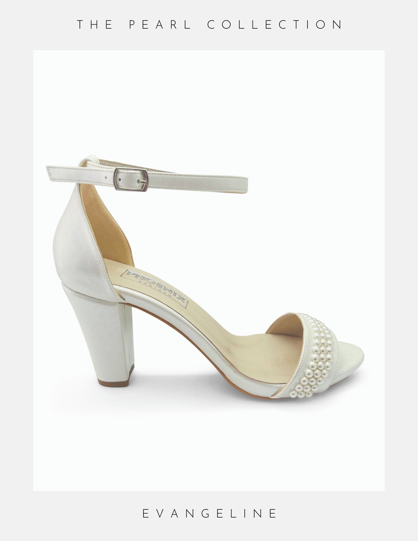 Evangeline Pearl Block Heel Bridal Shoes