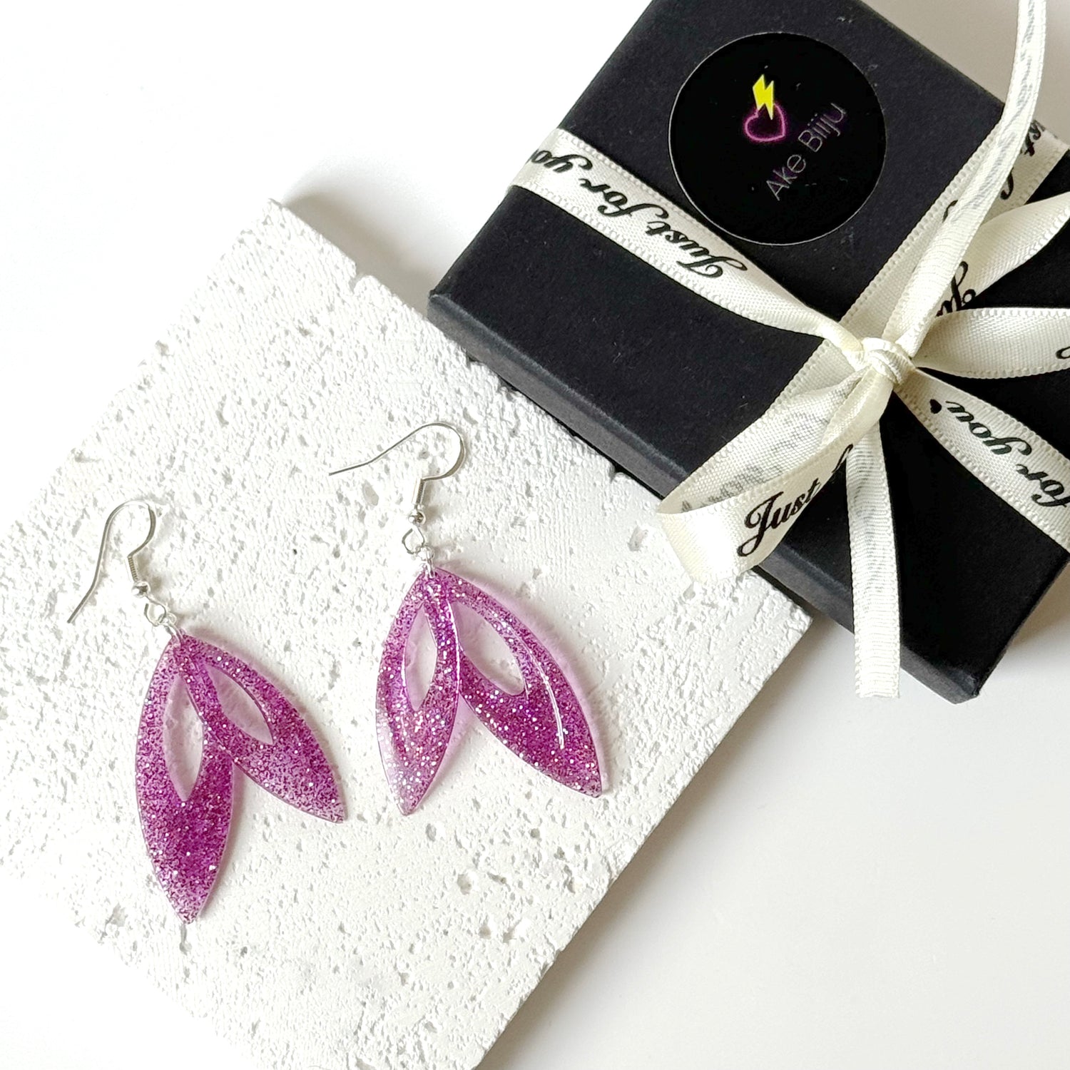 teardrop resin earrings