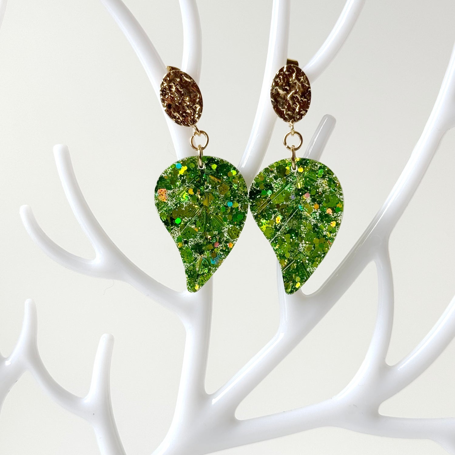 leaf resin earrings