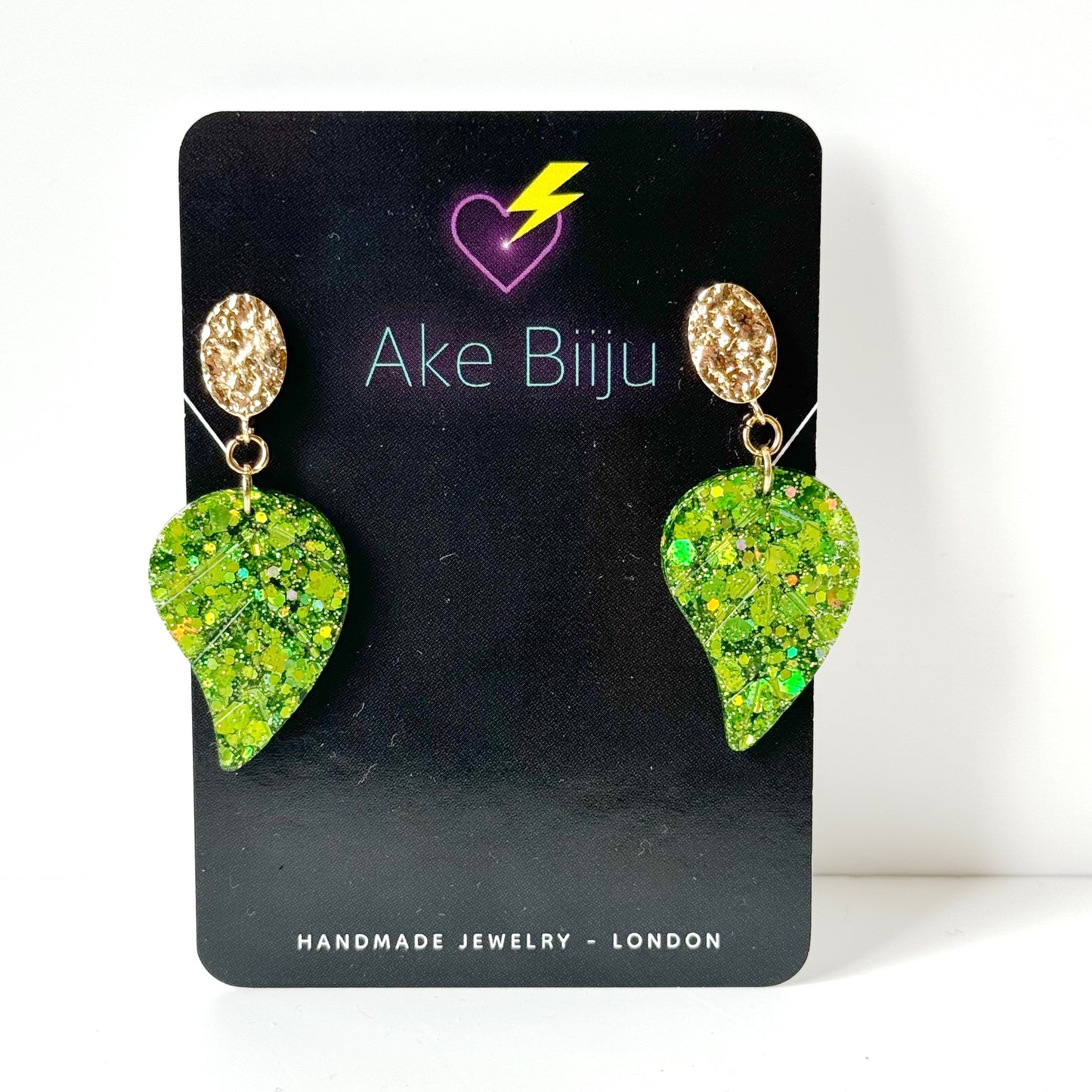 leaf resin earrings