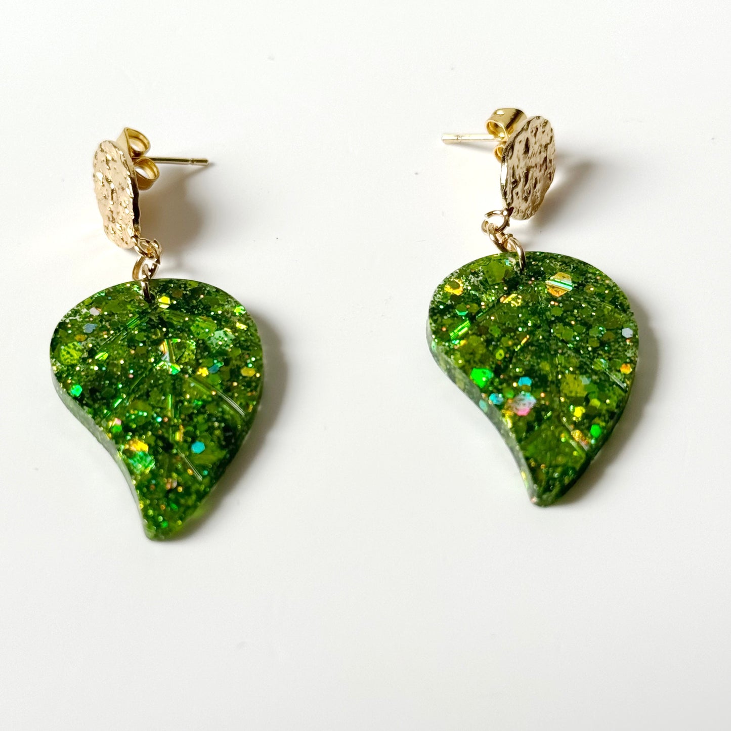 leaf resin earrings