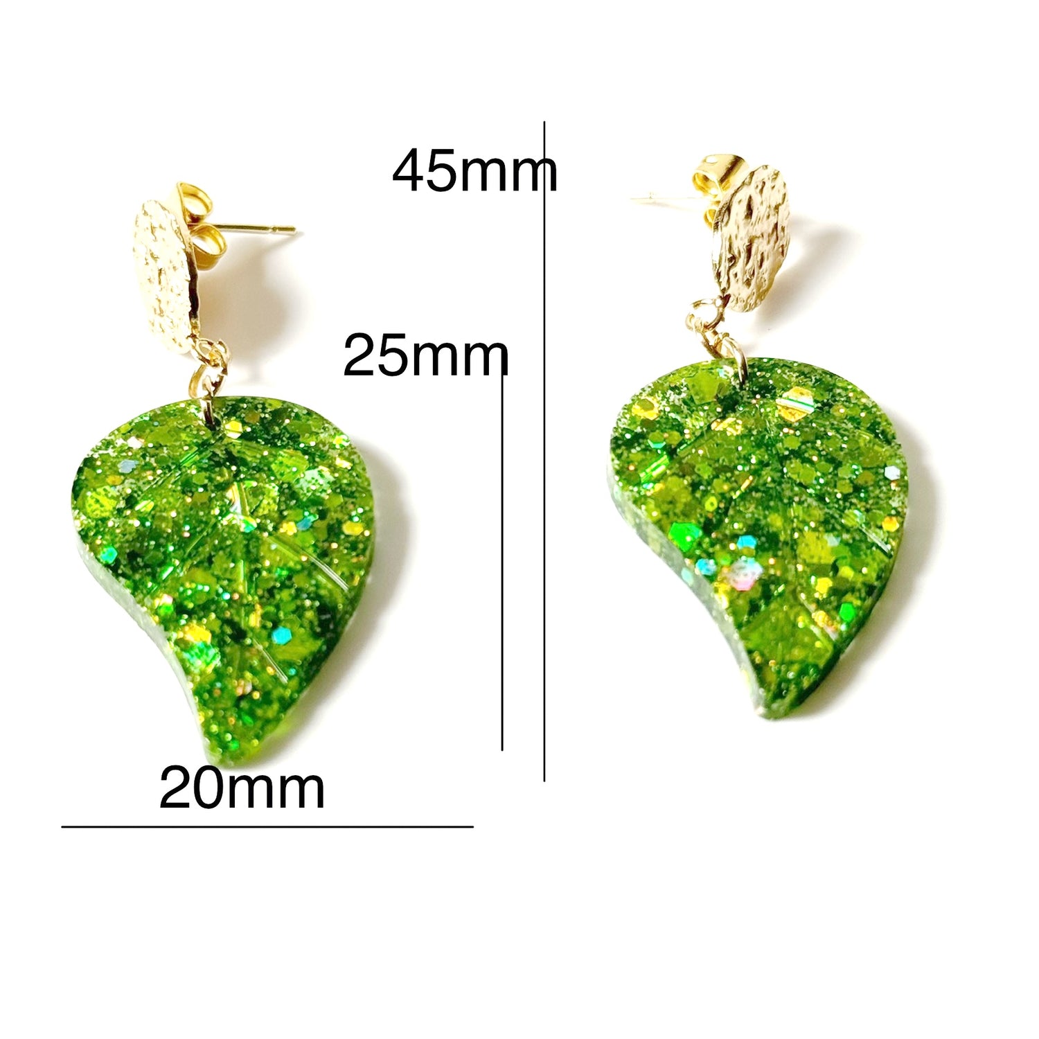 leaf resin earrings