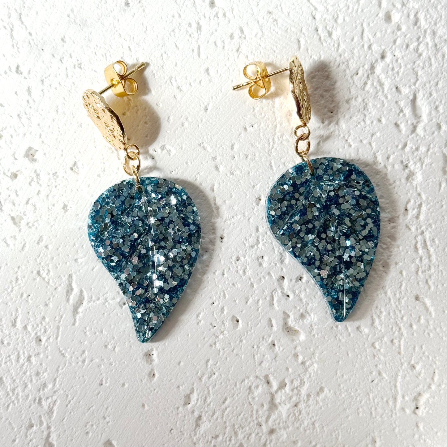 leaf resin earrings