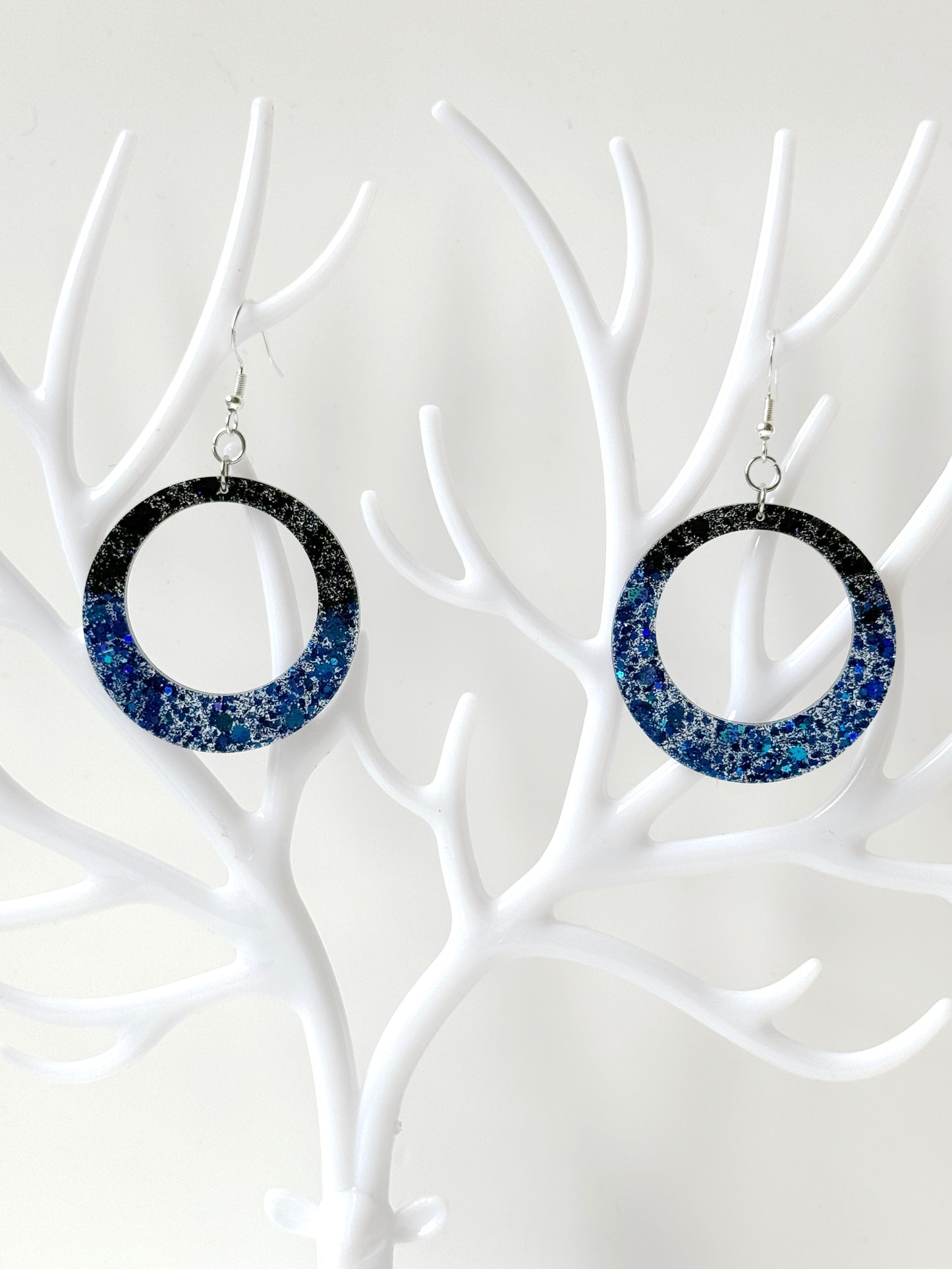 Modern Resin Earrings | Hoop Resin Earrings