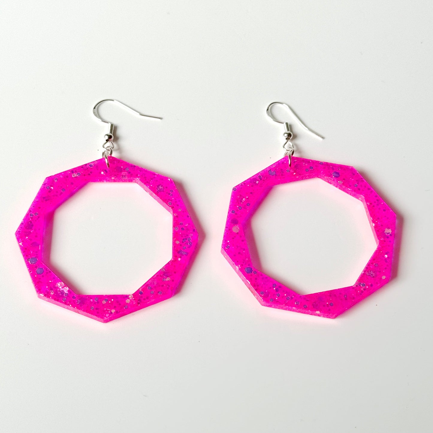 hexagon resin earrings