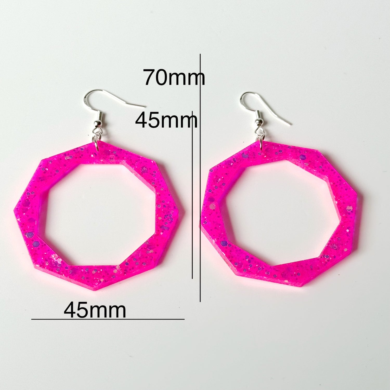 hexagon resin earrings