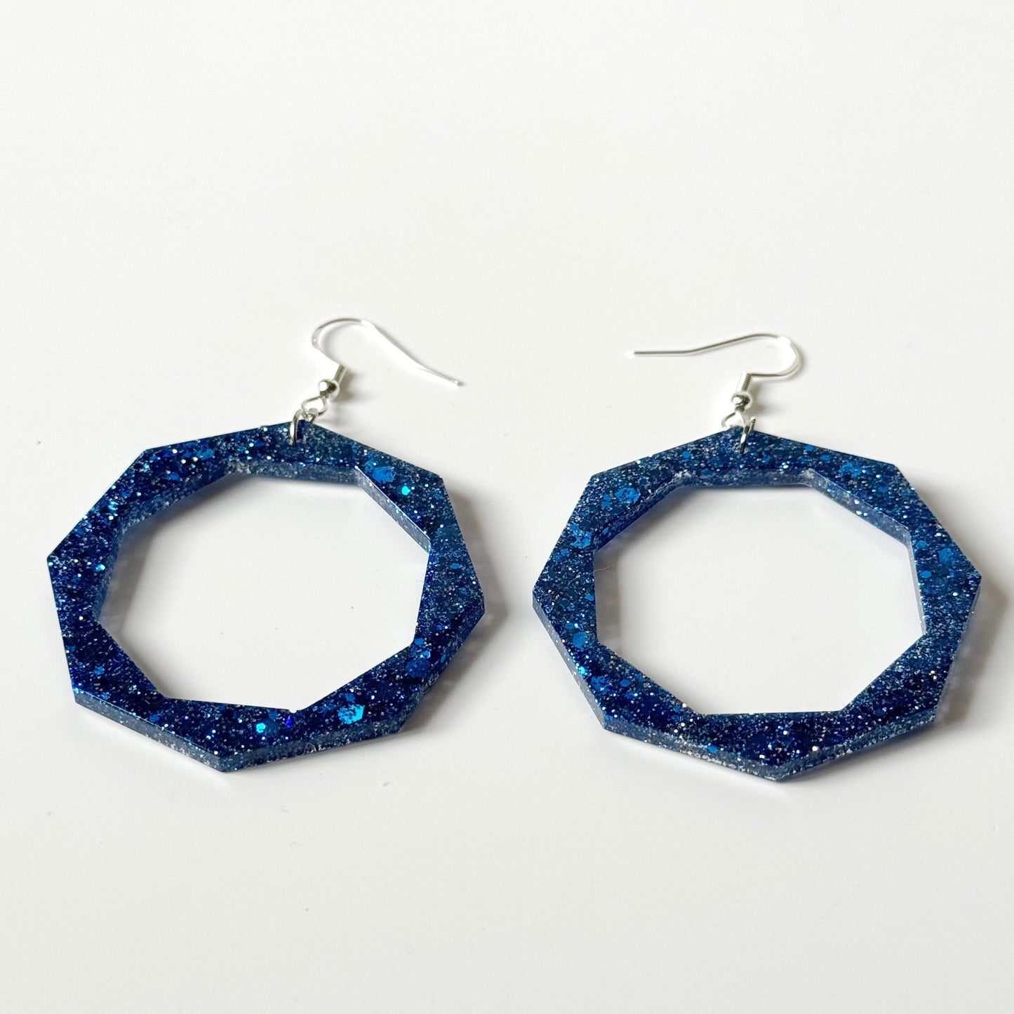 hexagon resin earrings