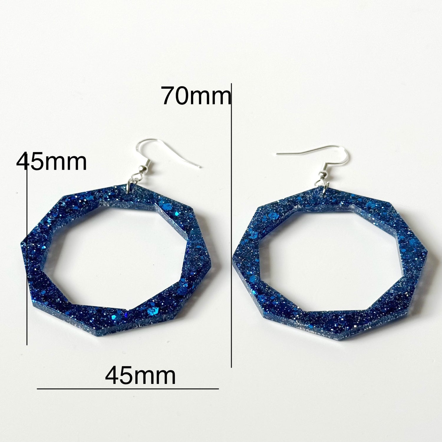 hexagon resin earrings