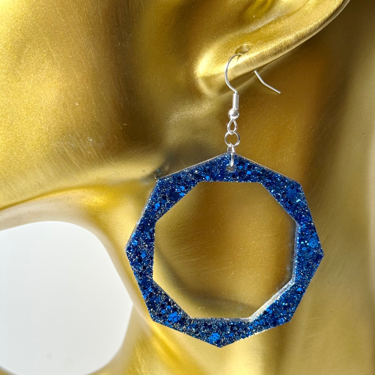 hexagon resin earrings