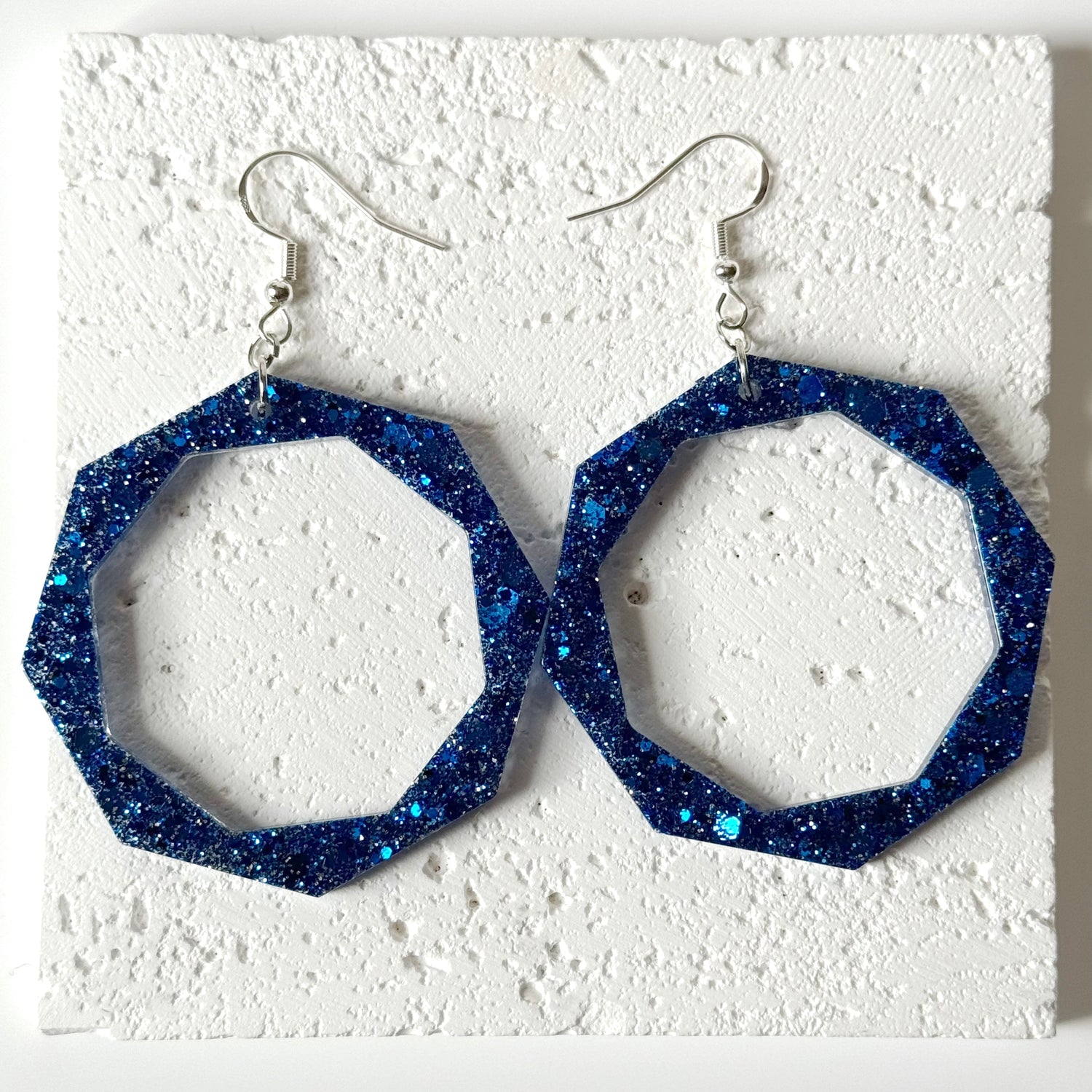 hexagon resin earrings