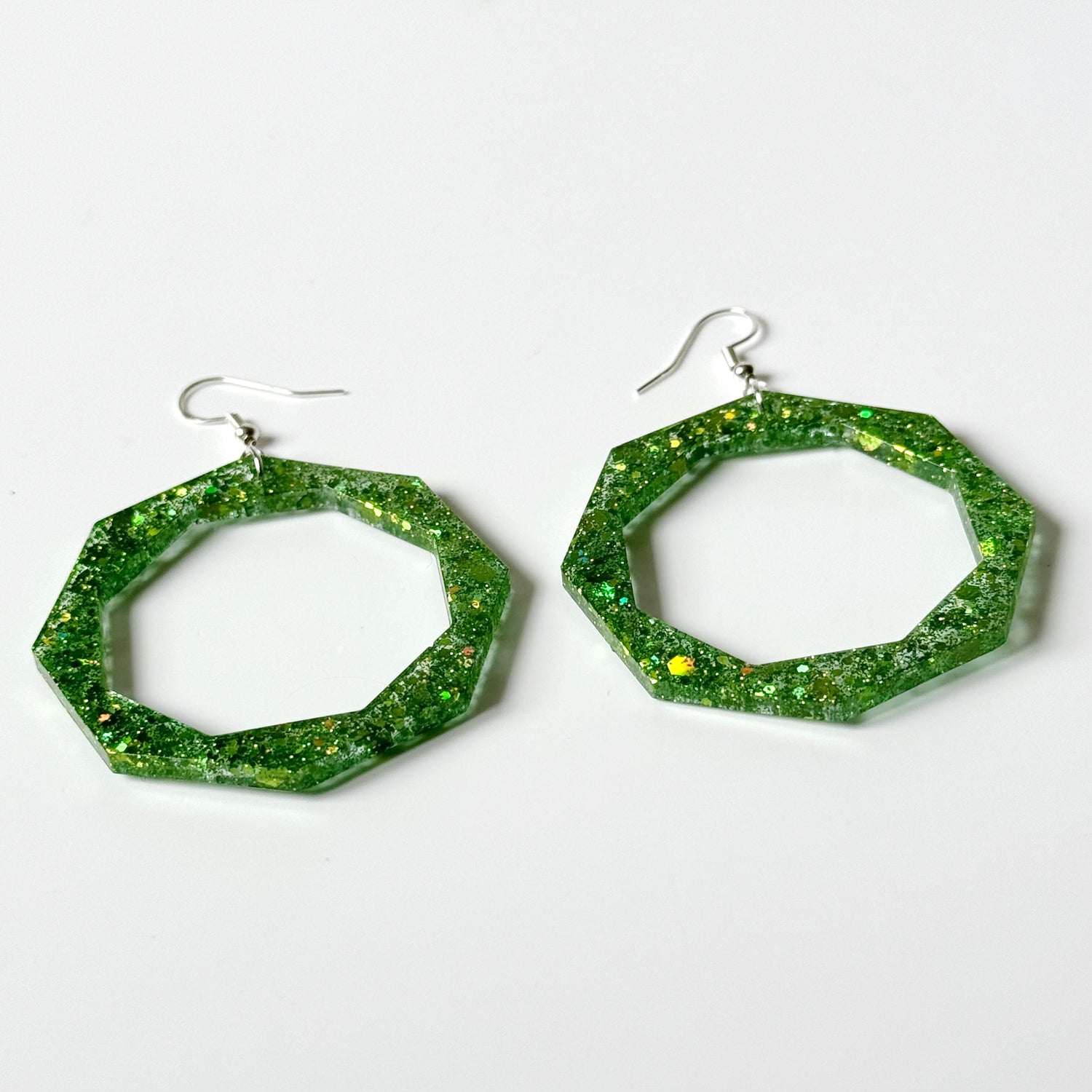 hexagon resin earrings