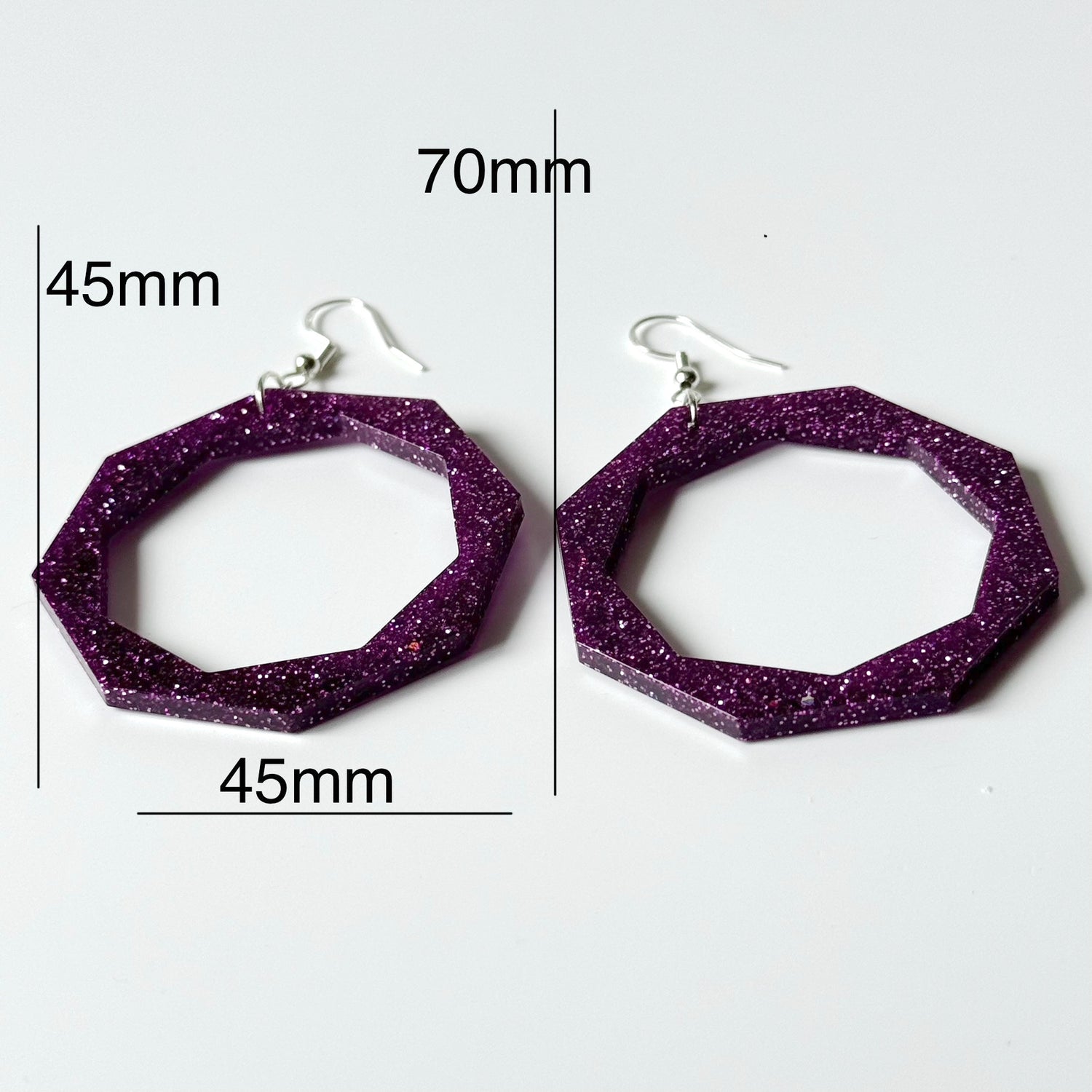 hexagon resin earrings