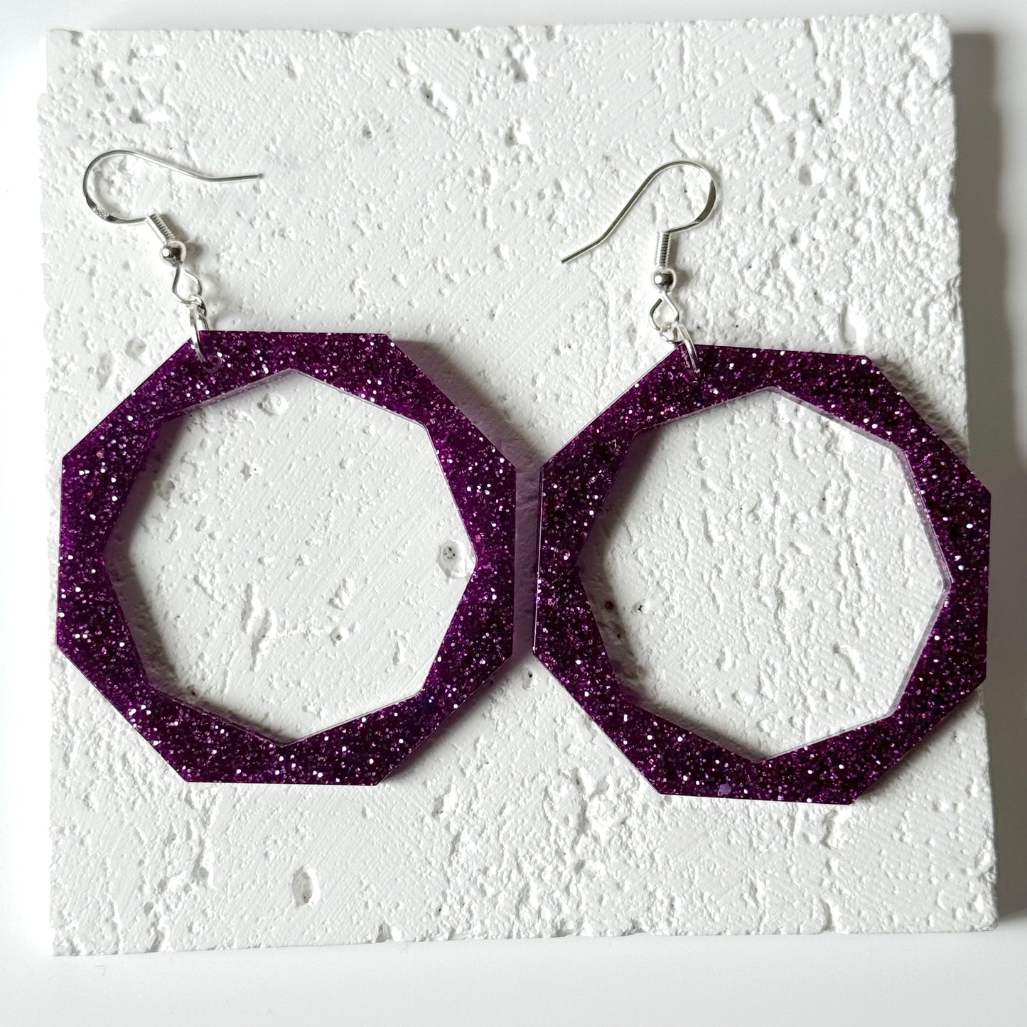 hexagon resin earrings