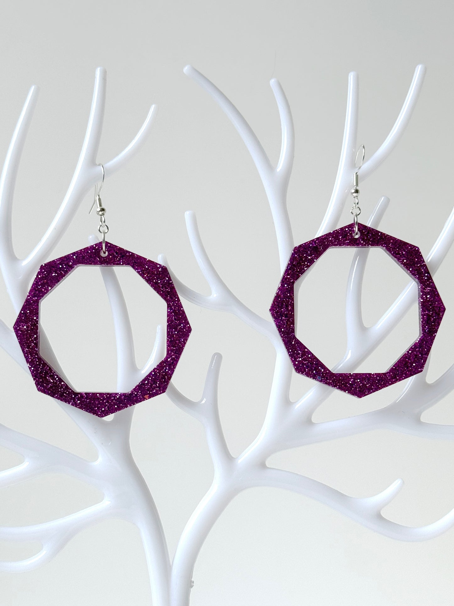 hexagon resin earrings