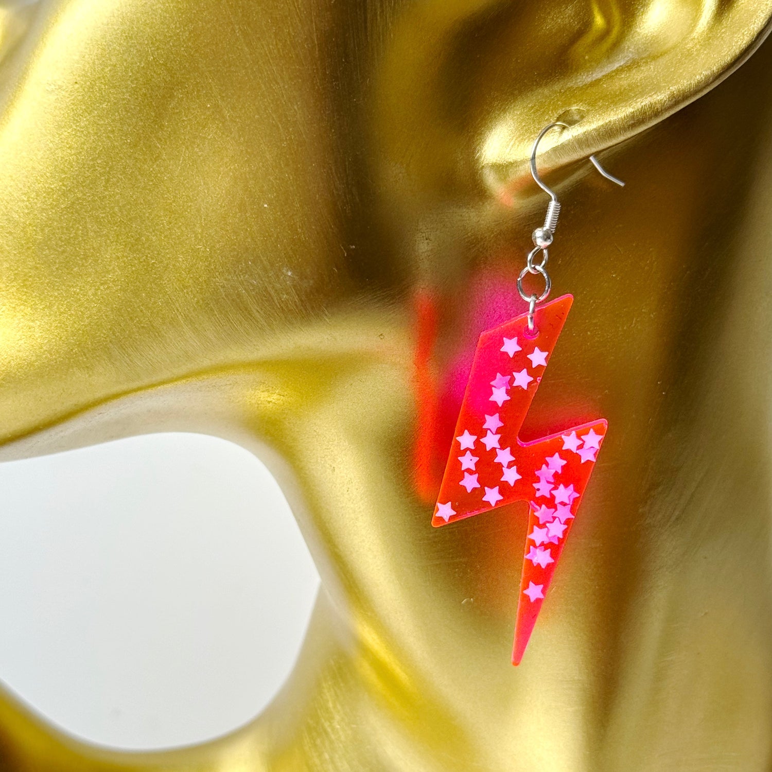 lightening bolt resin earrings 