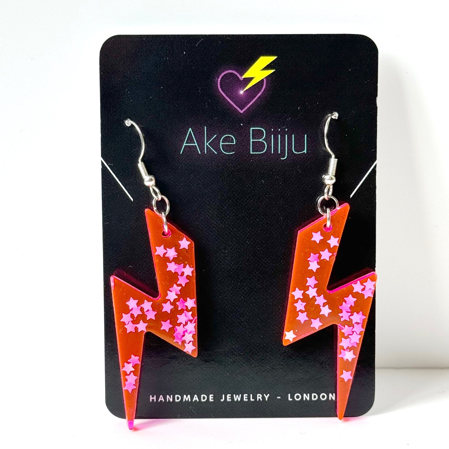 lightening bolt resin earrings 