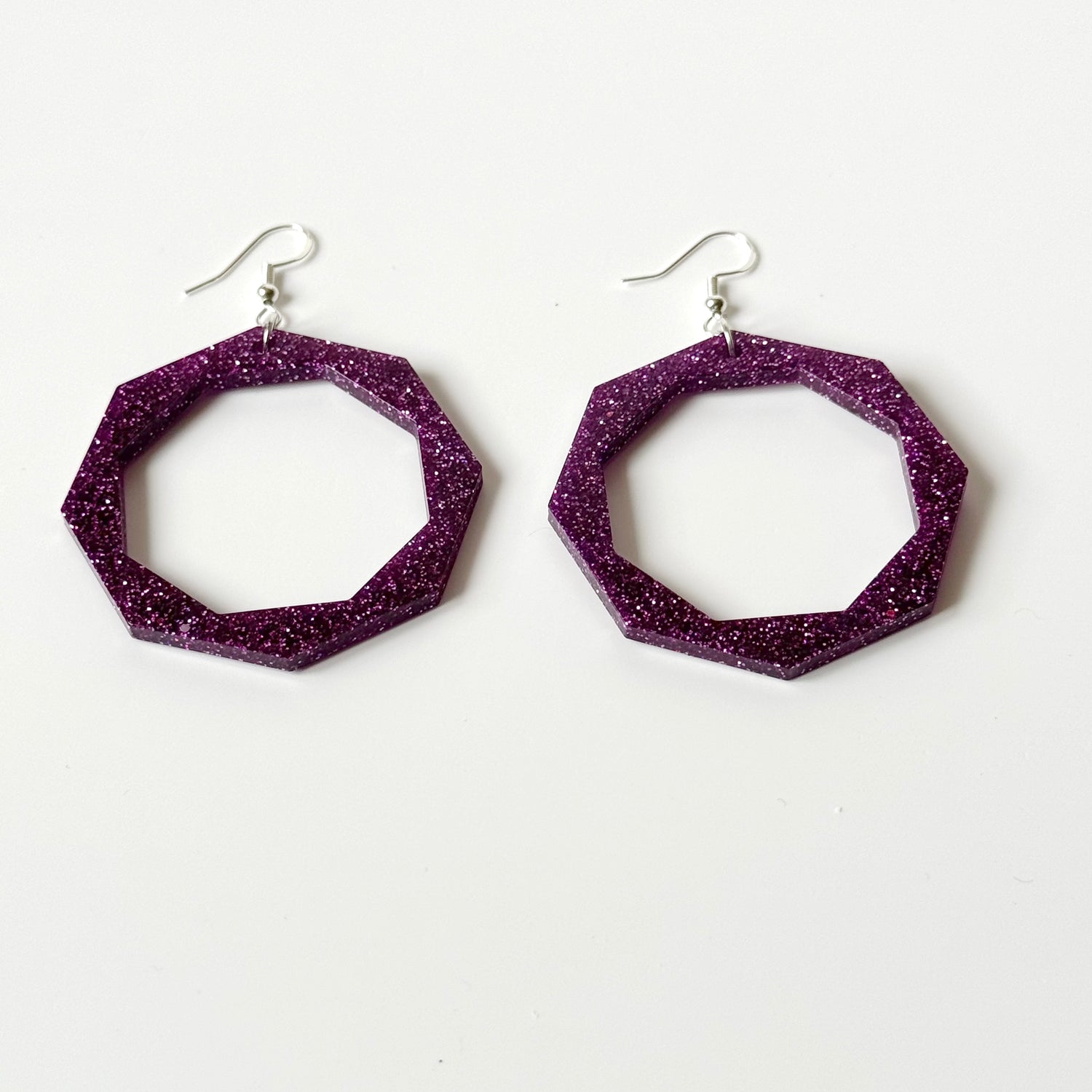 hexagon resin earrings