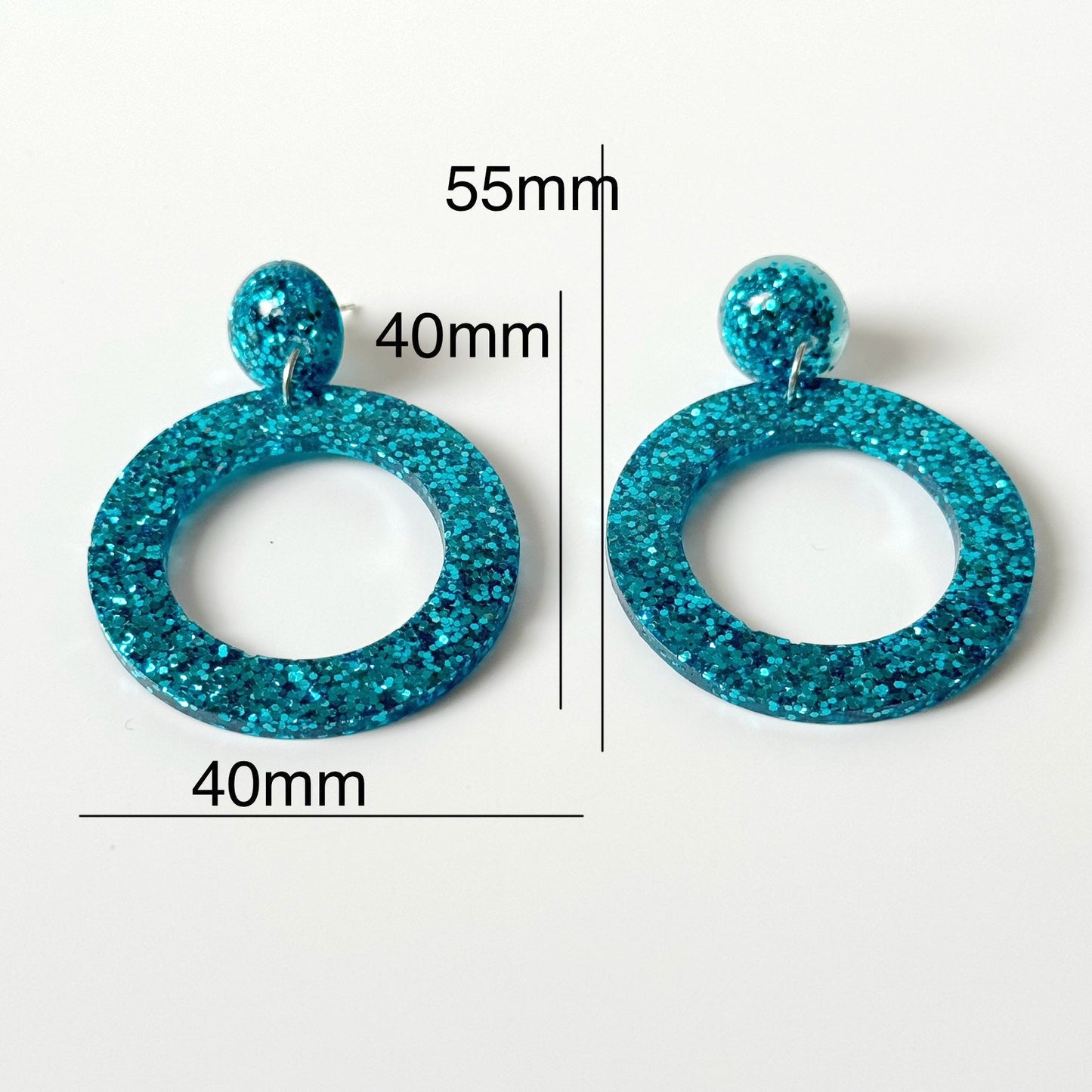 blue resin earrings