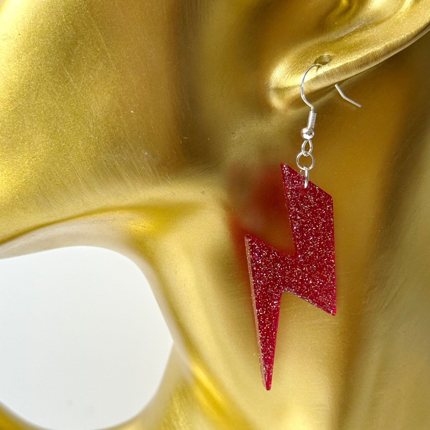 lightening bolt resin earrings 