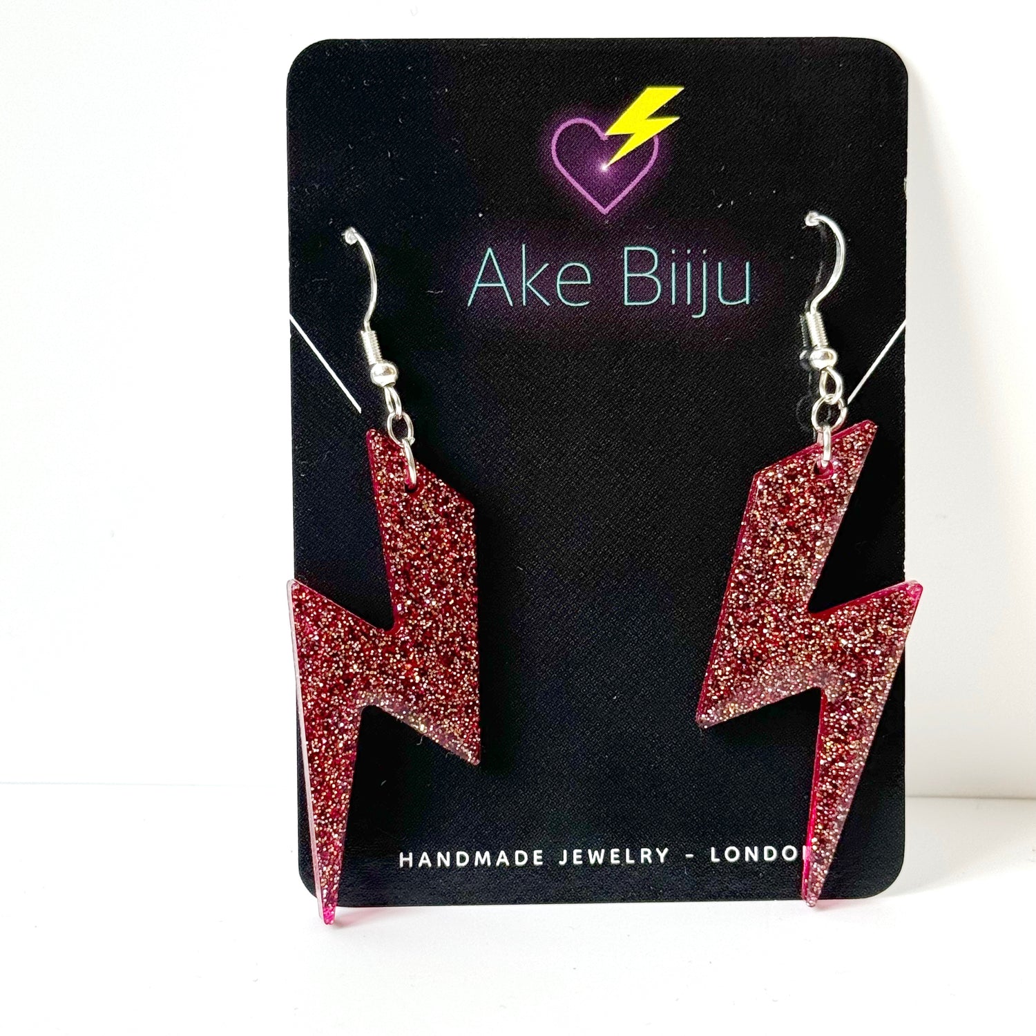 lightening bolt resin earrings 